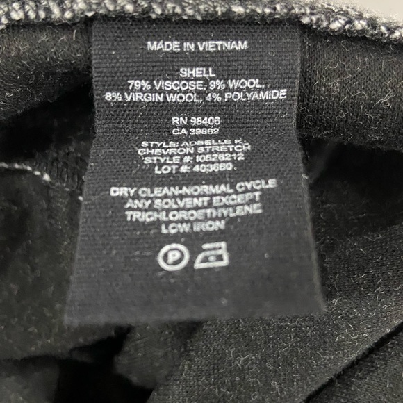 Theory Grey Knit Herringbone Skinny Pull on Pants Leggings sz M Wool blend - Picture 5 of 5